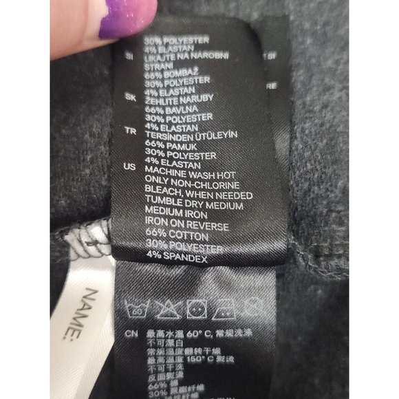 H&M Girls US 4-6 years Charcoal Gray Sweatshirt Dress Rabbit Bunny Heels Pockets - Picture 7 of 7